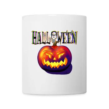 glühender halloween Kürbis - Tasse - Weiß - Vorne