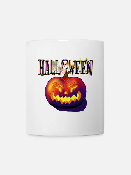 glühender halloween Kürbis - Tasse - Weiß