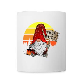 Gnom Weihnachts Wichtel mit Gratis Umarmung - Tasse - Weiß - Vorne
