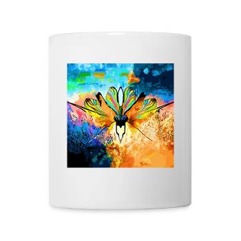 Bunter Schmetterlingsflügel - Tasse - Weiß - Vorne