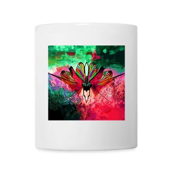 Farbexplosiver Schmetterling Naturkunst - Tasse - Weiß - Vorne