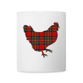 Tartan Chicken Silhouette - Mug - white - Front