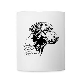 CURLY COATED RETRIEVER Hunde Portrait Wilsigns - Tasse - Weiß - Vorne