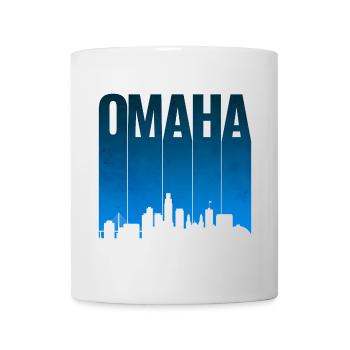 Omaha Skyline Blau Gradient - Tasse - Weiß - Vorne