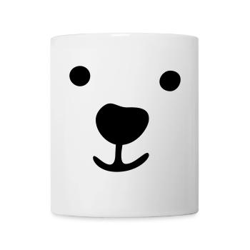 Ours polaire visage cadeau de Noël idée bande dessinée pour enfants - Mug blanc - blanc - Devant