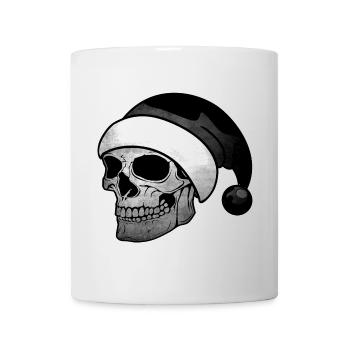 Skull Man Christmas Cap noir blanc - Mug blanc - blanc - Devant