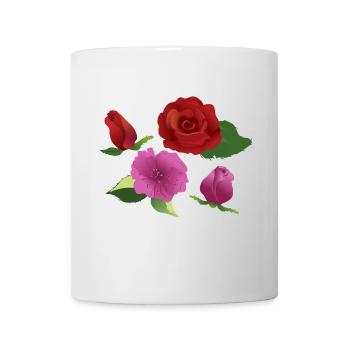Bouquet of roses play of colours - Mug - white - Front