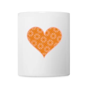 Heart orange pink - Mug - white - Front