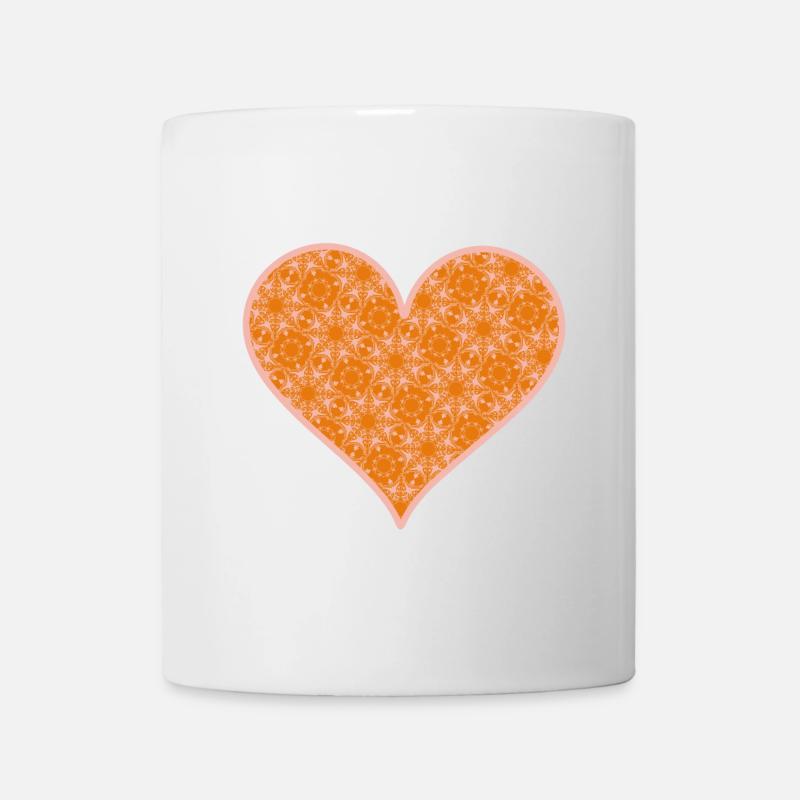 Cœur orange rose - Mug blanc - blanc
