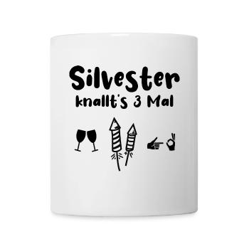 Silvester Knallen Alkohol Böller - Tasse - Weiß - Vorne