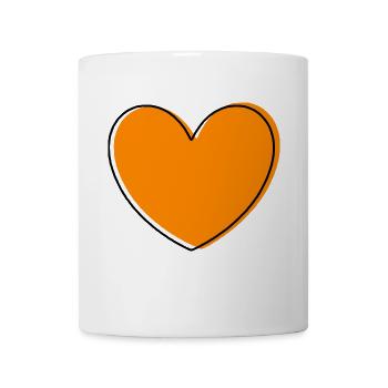 orange heart orange gift valentine's day - Mug - white - Front