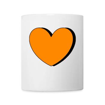 Coeur orange Orange Saint-Valentin - Mug blanc - blanc - Devant