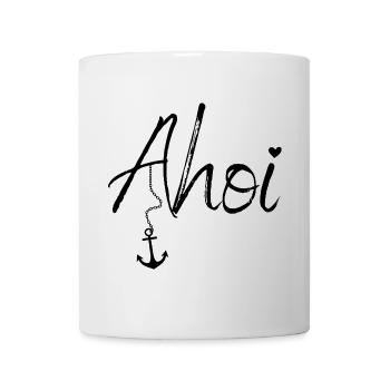Maritime Mode mit Ahoi und Anker - Tasse - Weiß - Vorne