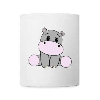 Nilpferd Baby – Kinder Motiv, Comic Stil - Tasse - Weiß - Vorne