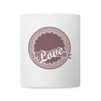 nostalgisches Etikett in Altrosa mit viel Liebe - Tasse - Weiß - Vorne