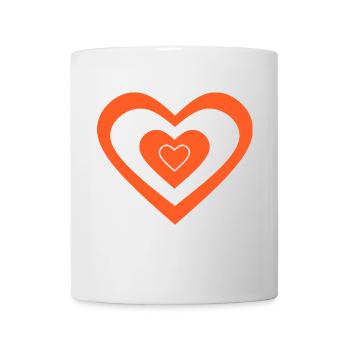 orangenes Herz Herzen Geschenk Valentinstag Paare - Tasse - Weiß - Vorne