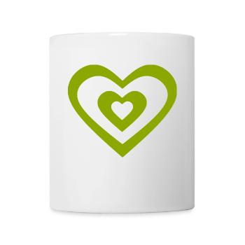 green heart green hearts couples gift - Mug - white - Front