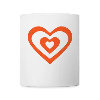 orangenes Herz Herzen Geschenk Valentinstag Paare - Tasse - Weiß - Vorne