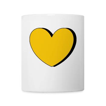 gelbes Herz gelb - Tasse - Weiß - Vorne
