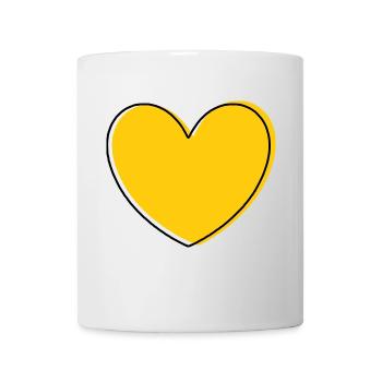 yellow heart yellow valentine's day - Mug - white - Front