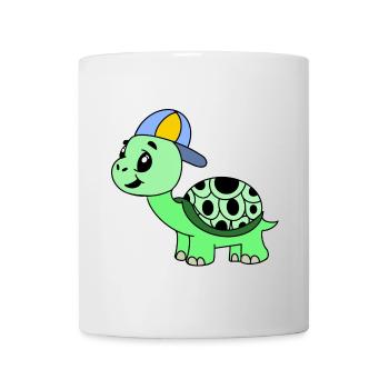 Kuschelige Schildkröte mit Cap - Tasse - Weiß - Vorne