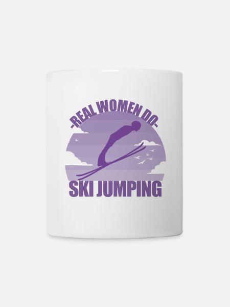 Skispringen Skispringerin Wintersport Geschenk - Tasse - Weiß