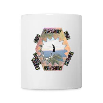 Les îles Canaries avec leur propre touche - plaisir ensoleillé sur la plage - Mug blanc - blanc - Devant