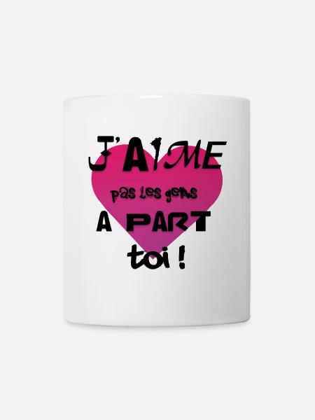 Coeur Rose Gradient — Message d'amour - Mug blanc - blanc