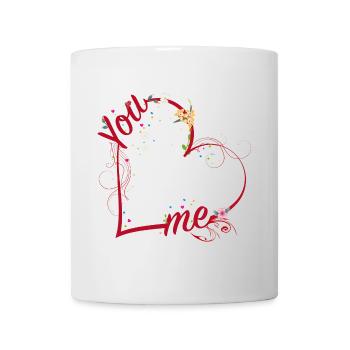 Du & Ich verbunden durch das zarte Band der Liebe - Tasse - Weiß - Vorne