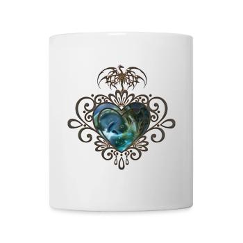 Cute dolphin in a bubble the hearts of the ocean - Mug - white - Front