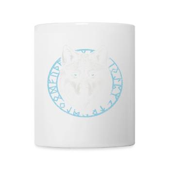 Wikinger Wolf mit Runen - Tasse - Weiß - Vorne