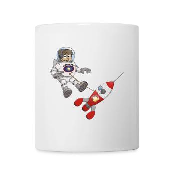 "L'astronaute et son vaisseau spatial" - Mug blanc - blanc - Devant
