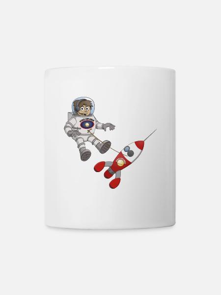 "Der Astronaut und sein Raumschiff“ - Tasse - Weiß