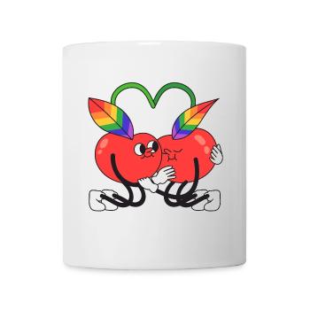 cerise, queer, cherry, hugging - Mug blanc - blanc - Devant