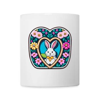 Easter Bunny Many Flowers Flower - Mug - white - Front