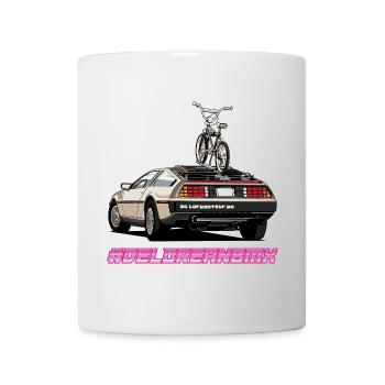 Delorean 80s Oldschool BMX Car with Tour - Mug - white - Front