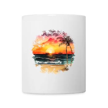 Sunset to Tropical Beach - Mug - white - Front
