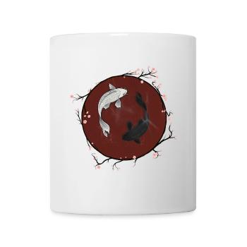 Étang Yin Yang Koi - Mug blanc - blanc - Devant