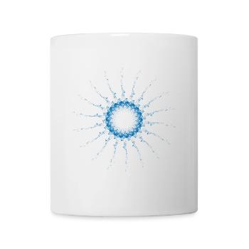 forme pointillée éolienne tournée bleue - Mug blanc - blanc - Devant