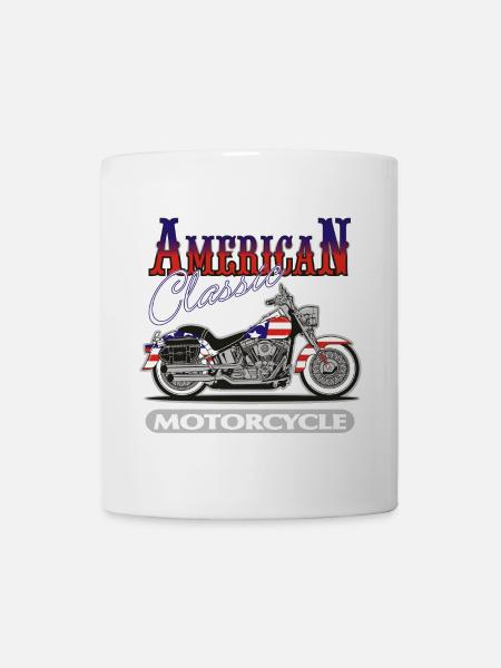 Classic American Motorcycle - Mug - white