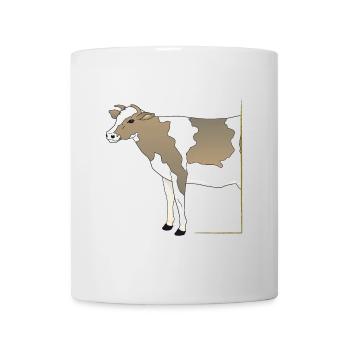 Vache - Demi-vache dans le cadre - Mug blanc - blanc - Devant
