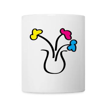 Abstract drawing flowers in a vase - Mug - white - Front