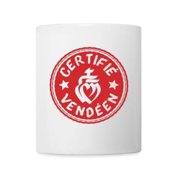 Logo certifié vendéen rouge et blanc - Mug blanc - blanc - Devant