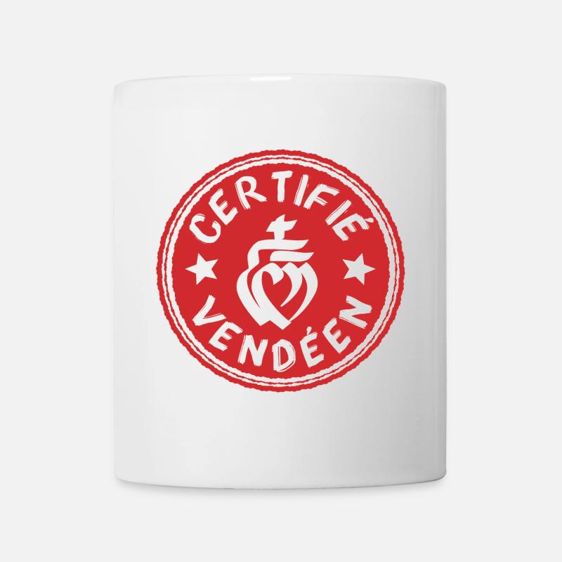 Logo certifié vendéen rouge et blanc - Mug blanc - blanc