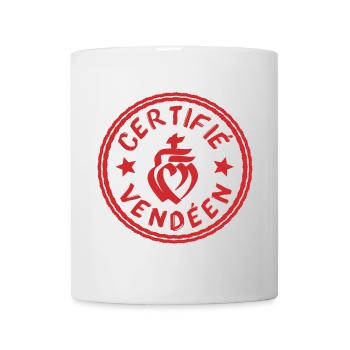 Logo certifié vendéen blanc rouge - Mug blanc - blanc - Devant