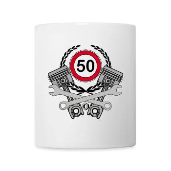 50e anniversaire ,50 ans ,Garage,Mécanicien Mécanicien automobile(25) - Mug blanc - blanc - Devant