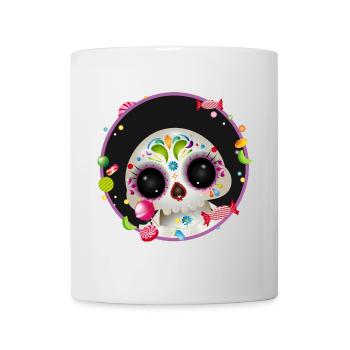 Cute Sugar Skull in candy frame - Mug - white - Front