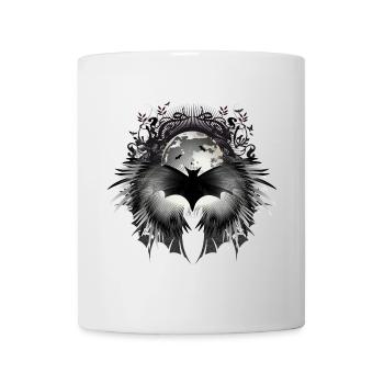 Fledermaus und Vollmond als geheimnisvolles Motiv - Tasse - Weiß - Vorne