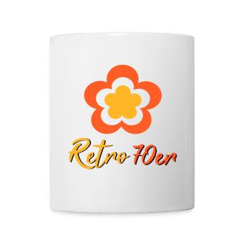 70er Jahre Blume Muster Retro - Tasse - Weiß - Vorne