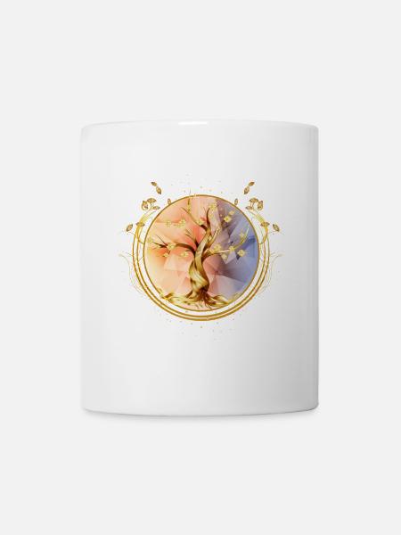 Amulette magique, symbole de l’arbre de vie doré - Mug blanc - blanc